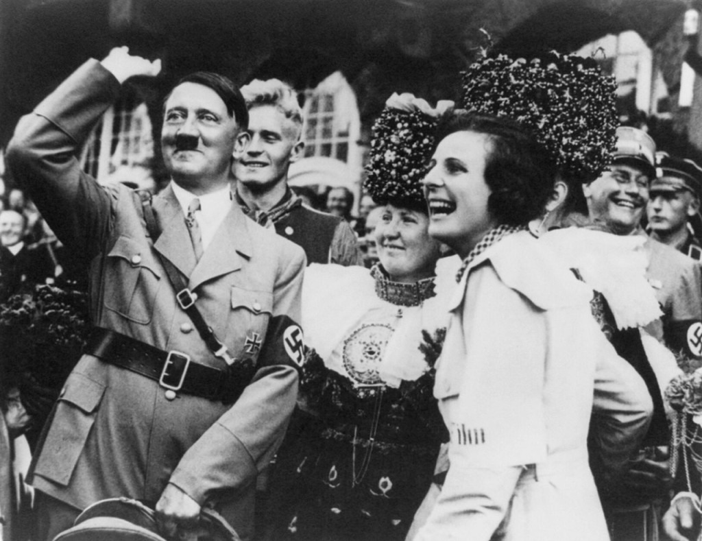 Fig. 1: Adolf Hitler with Leni Riefenstahl on Nazi party day in Nuremberg, 1934. Source: Alamy